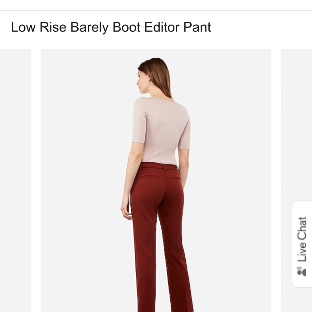 Express Editor Low rise barely boot work pants